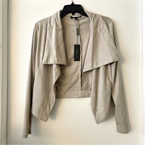 Romeo & Juliet Draped Faux Suede Jacket NWT - Picture 2 of 5